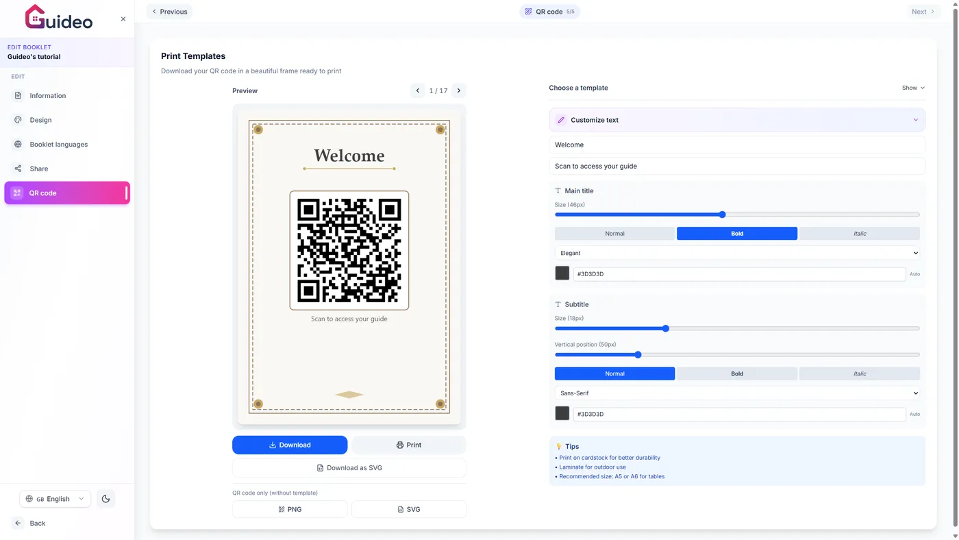 Share the QR code